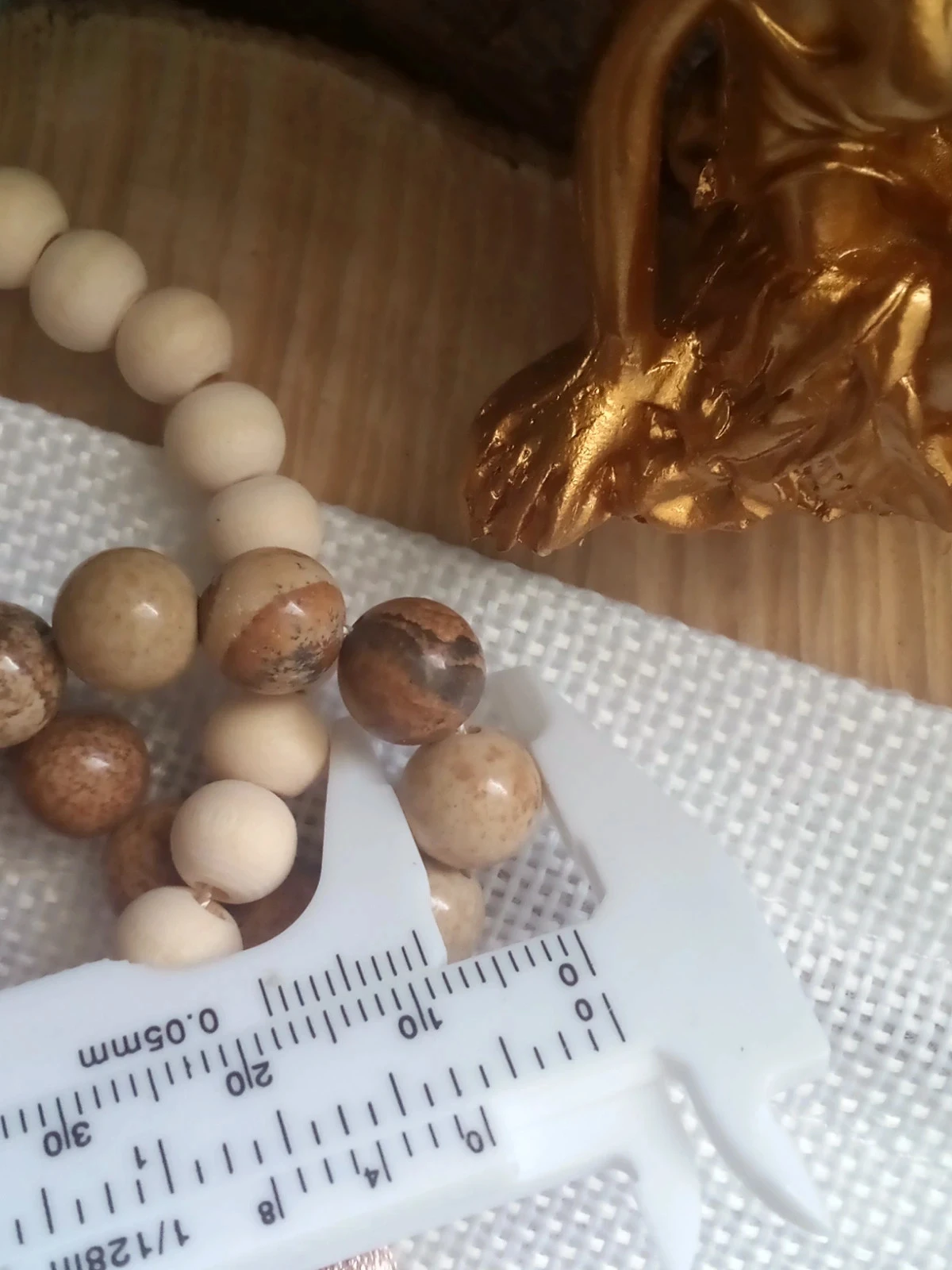Collier Sautoir bohème en perles de bois + pierres de jaspe – photo 7